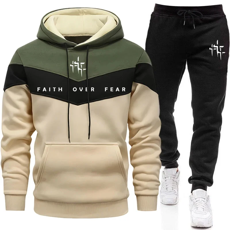 Men'S Spring Fashion - Faith Over Fear trainingspak voor heren,