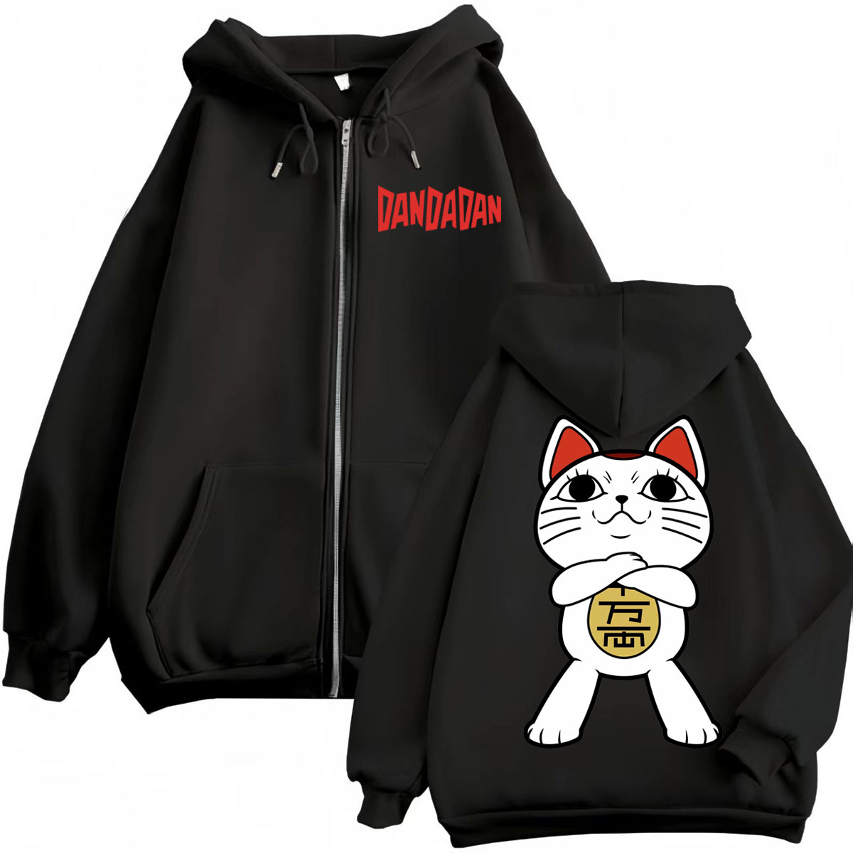 Mens Fashion Zip Up Hoodies - Anime Dandadan Turbo Oma Grafische Rits