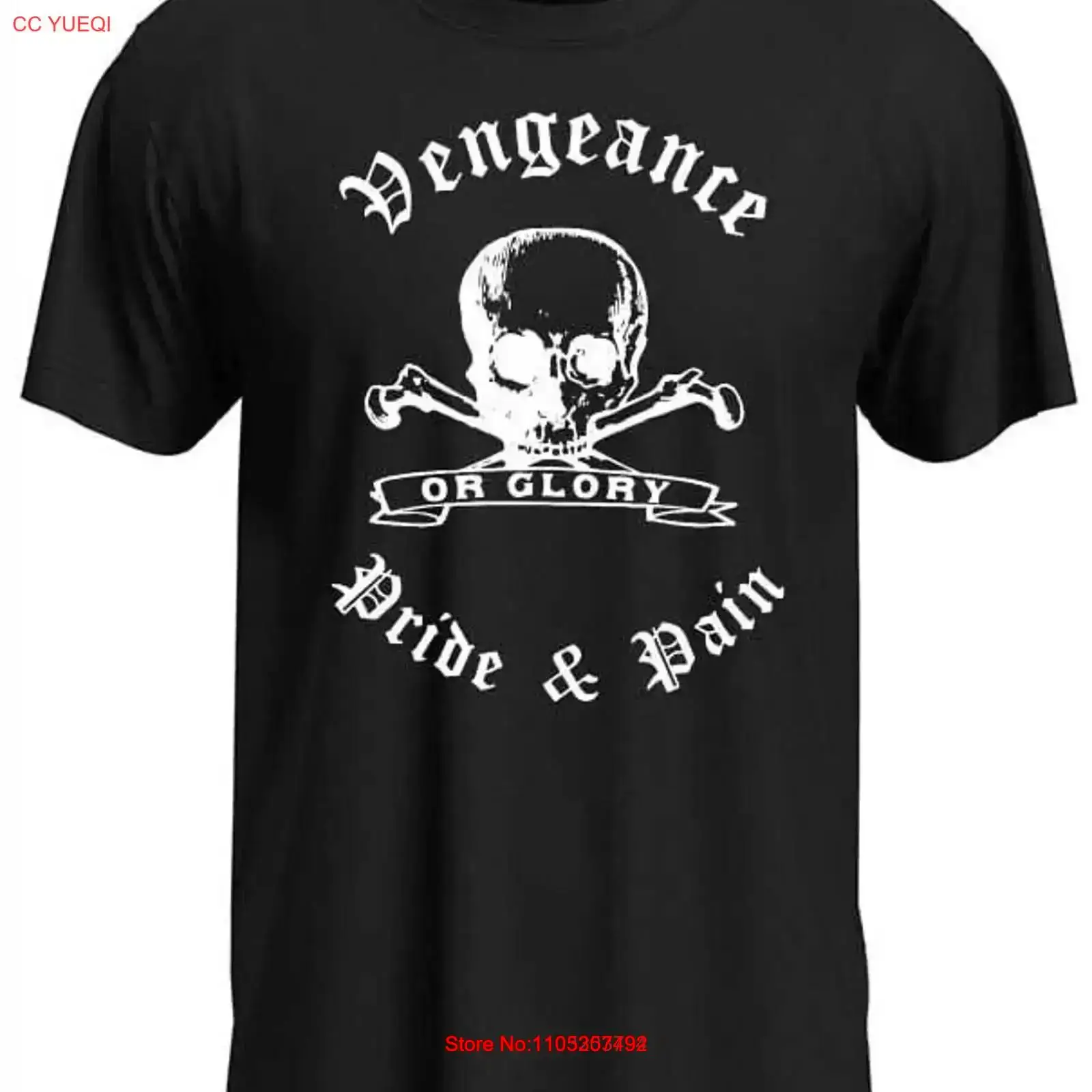 Xl Men'S Fashion - Vengeance Pride and Pain Zwart T-shirt