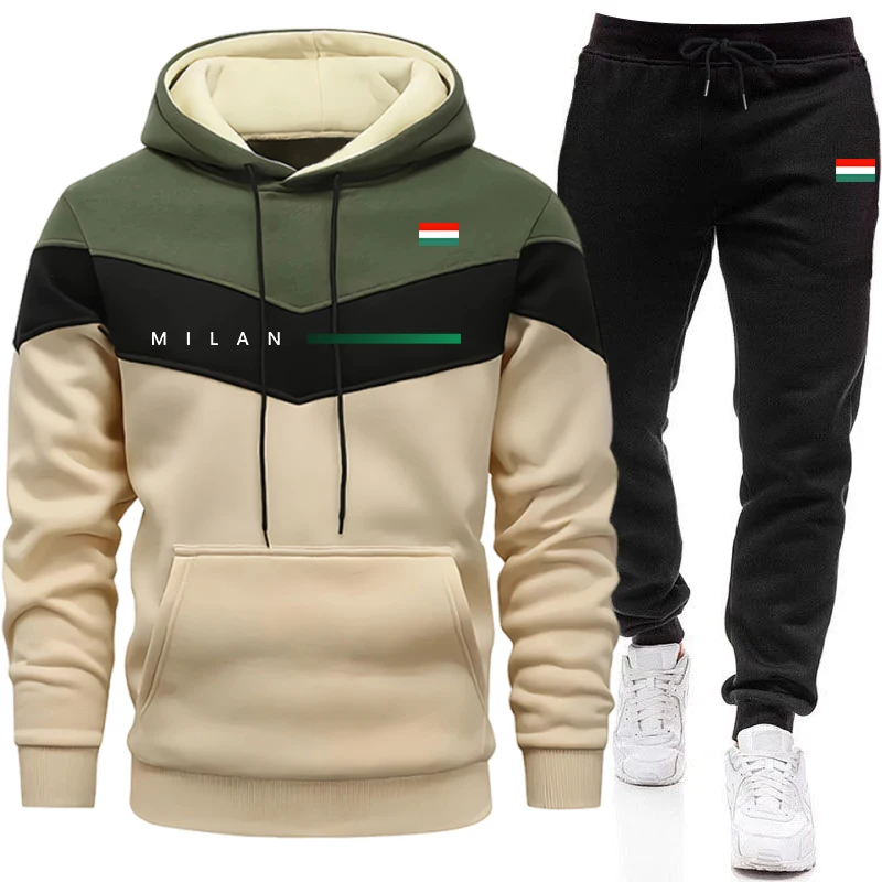 Men'S Fashion Hoodies - Italië Mode Herenhoodies Set Dagelijks Casual