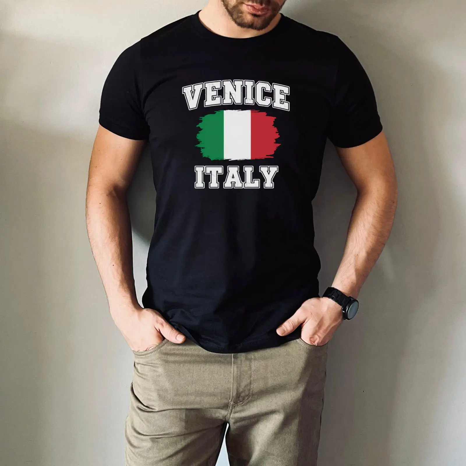 Men'S Fashion Venice Italy - Venetië Italië T-shirt Italiaanse vlag Reissouvenir