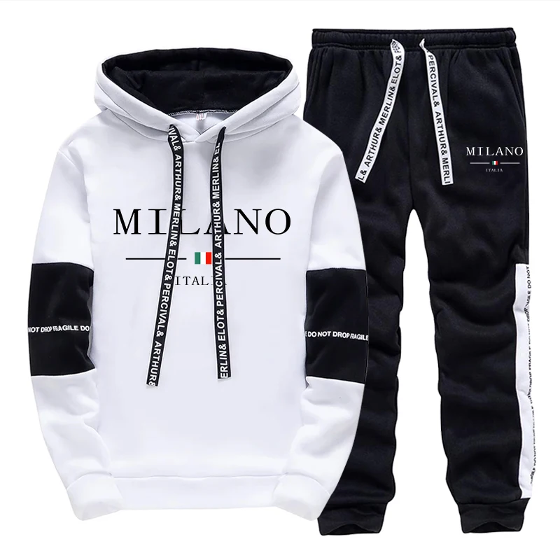 Men'S Fashion Hoodies - Heren Set/Hoodie/Broek Italië Trendy Hoodie Sportkleding