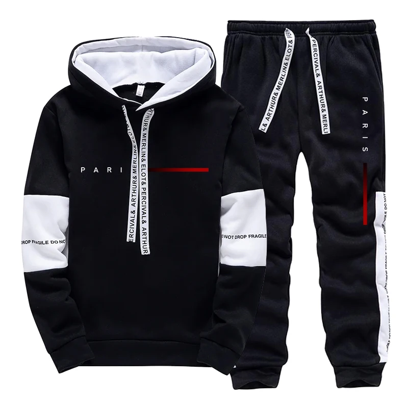 Men'S Fashion Hoodies - Herenset Paris Fashion Hoodie en joggingbroek