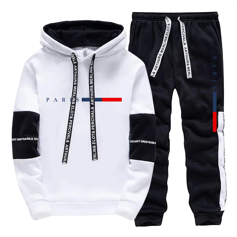 Men'S Fashion Hoodies - Herenset/Hoodie/Broek Parijse Mode Herfst Winter Casual