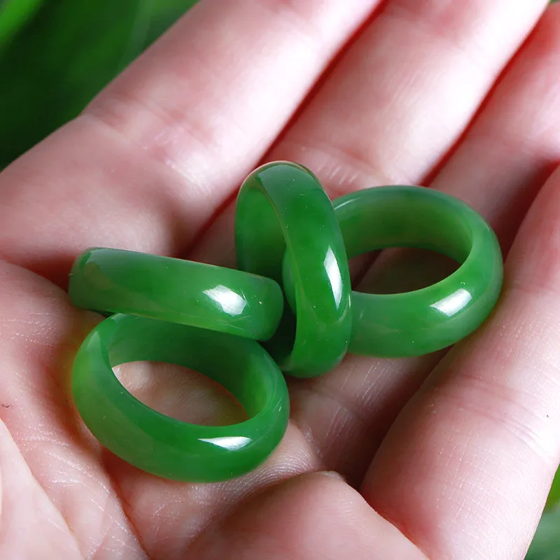 Men'S Fashion For Wedding - Natuurlijke Groene Tian Ring Chinese Jasper