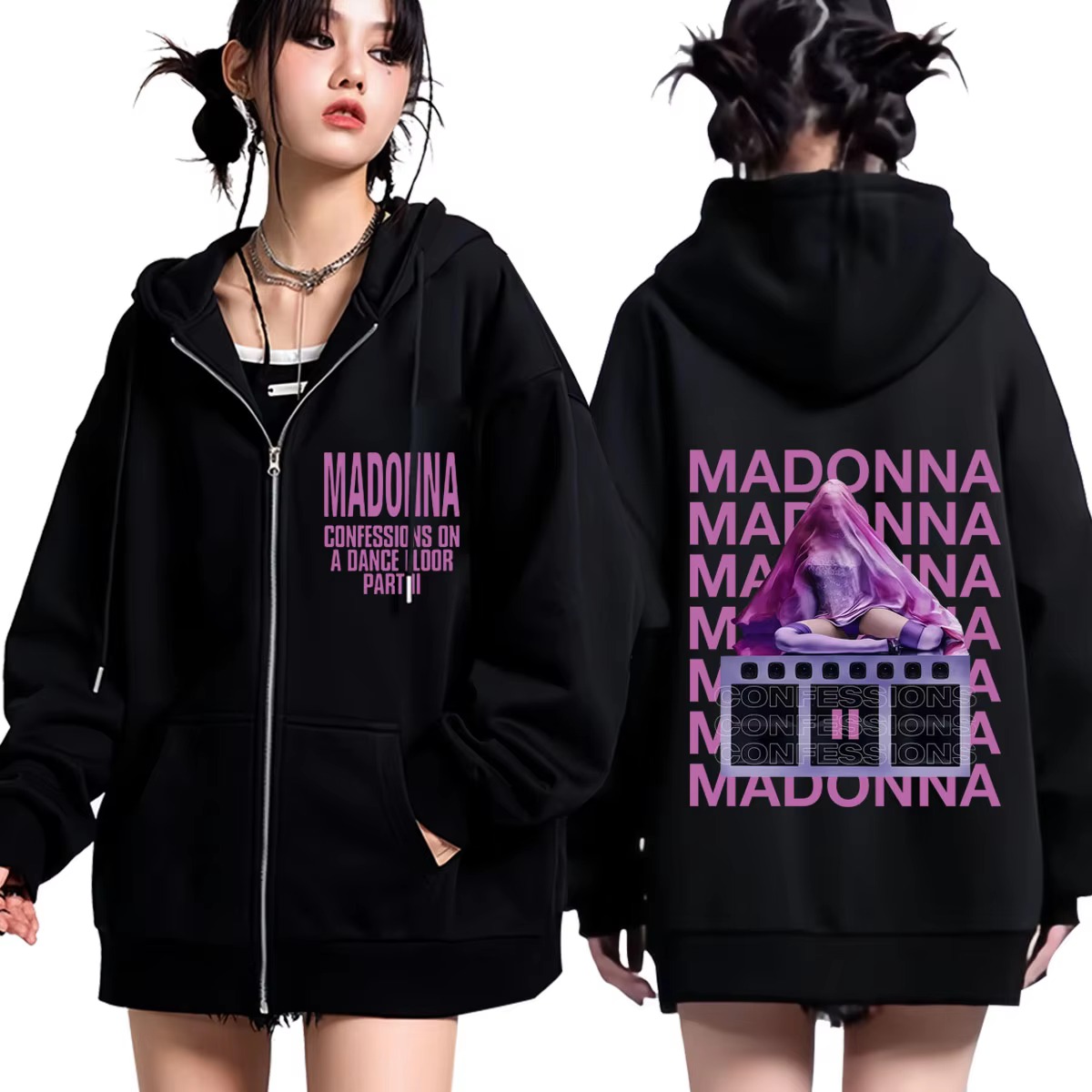 Madonna CONFESSIONS II Album T - Mens Fashion Zip Up Hoodies recensie en prijs