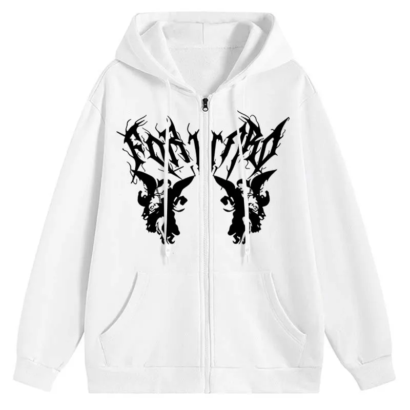 Retro Angel Print Zipper Hoodi - Mens Fashion Zip Up Hoodies recensie en prijs