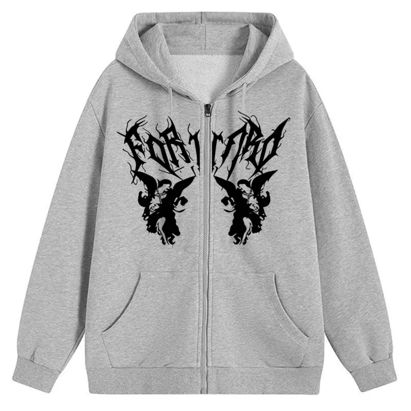 Retro Angel Print Zipper Hoodi - Mens Fashion Zip Up Hoodies recensie en prijs