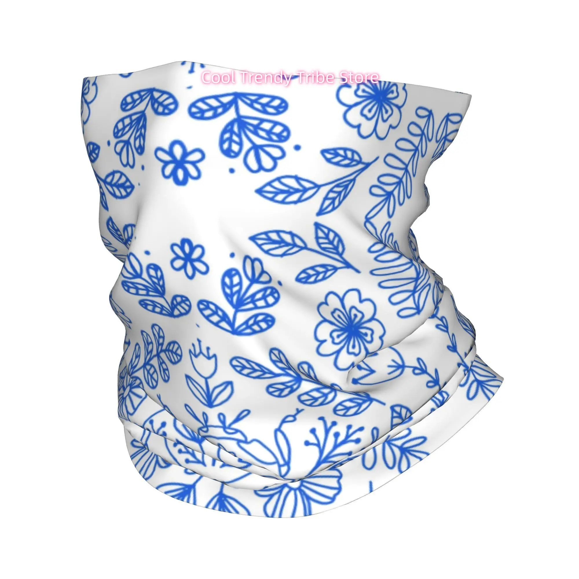 Blauwe lijn retro scarab bloem - Men'S Fashion Head Scarf recensie en prijs