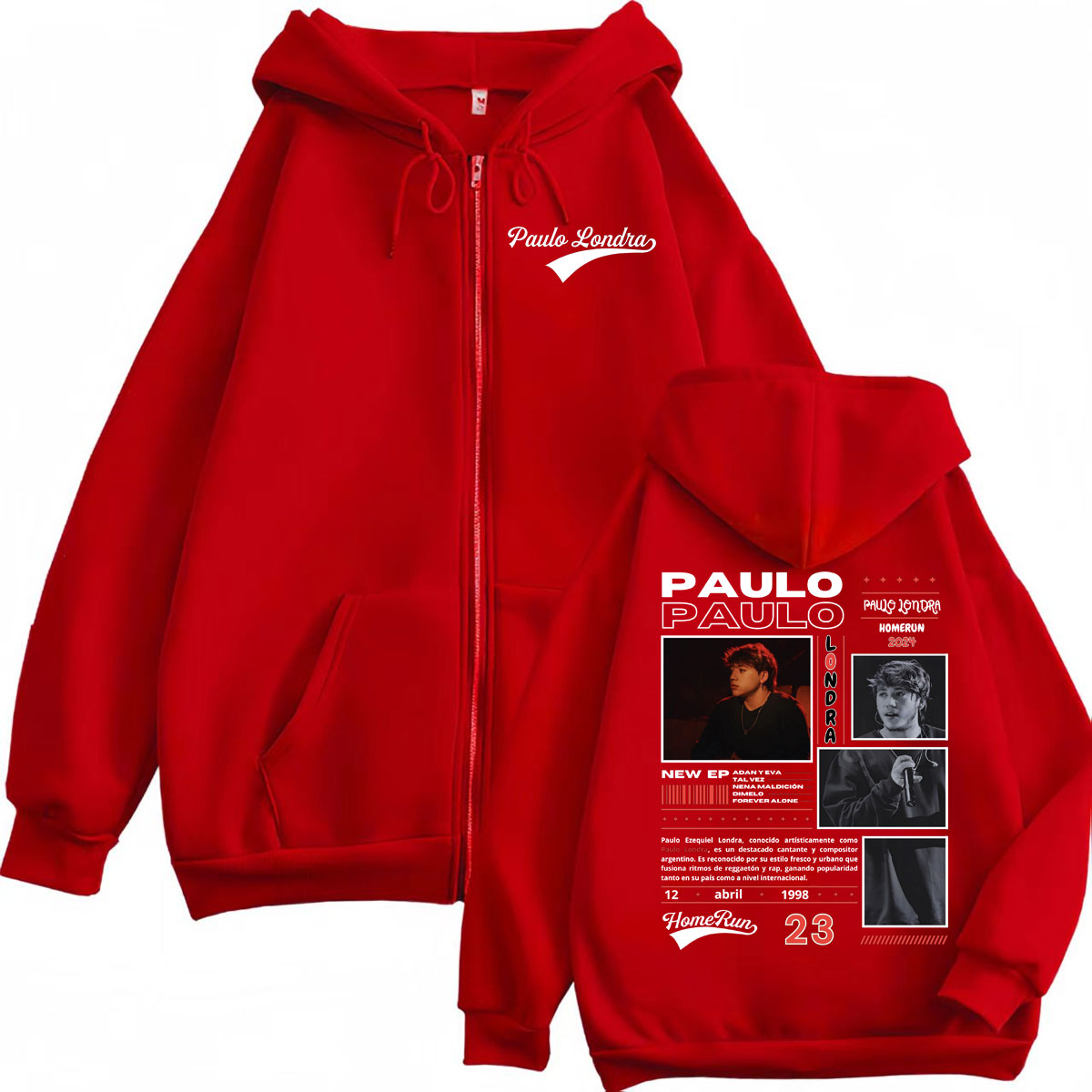 Rapper Paulo Londra Homerun Al - Mens Fashion Zip Up Hoodies recensie en prijs