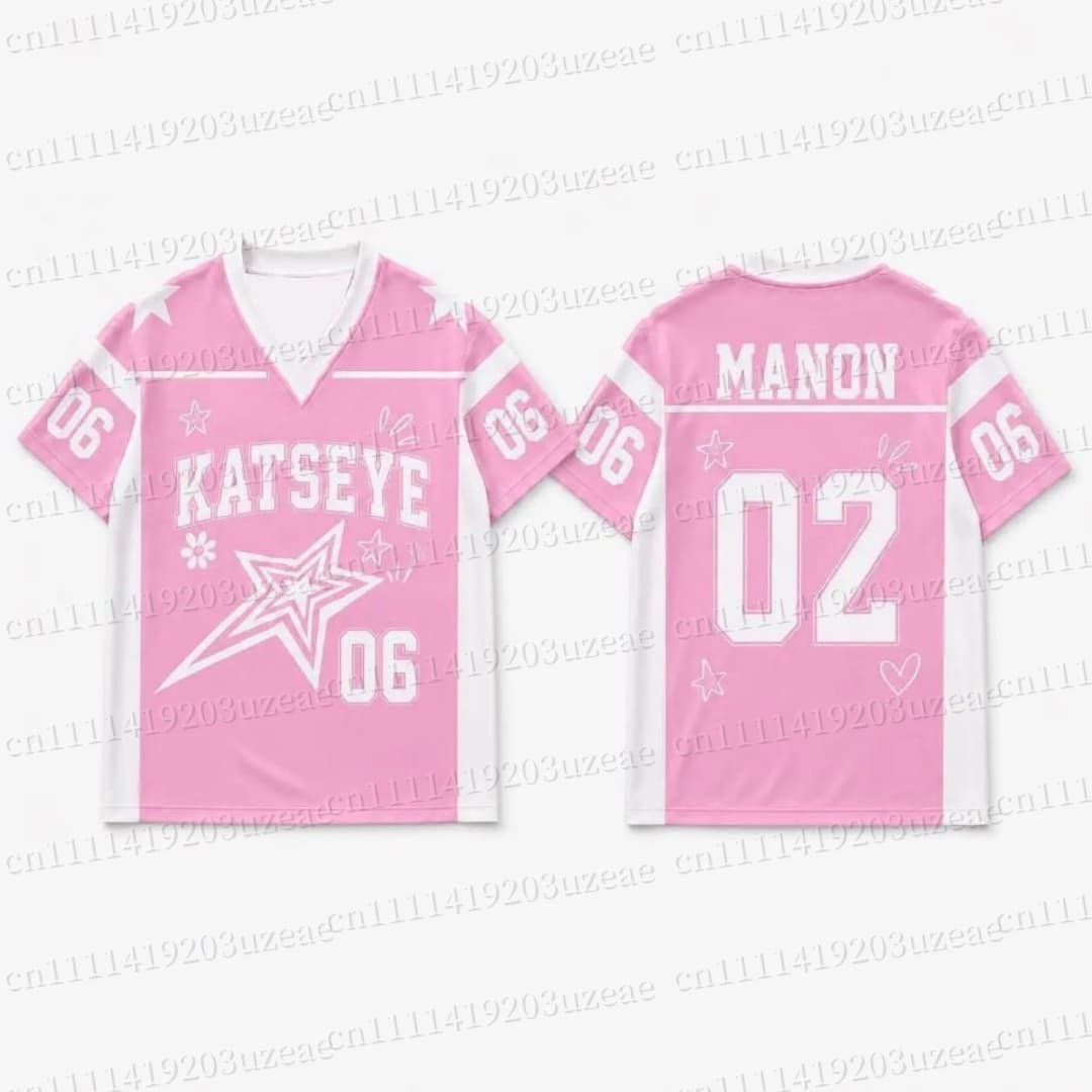 KATSEYE Roze Ster Grafische T- - Men'S Fashion Pink Shirt recensie en prijs