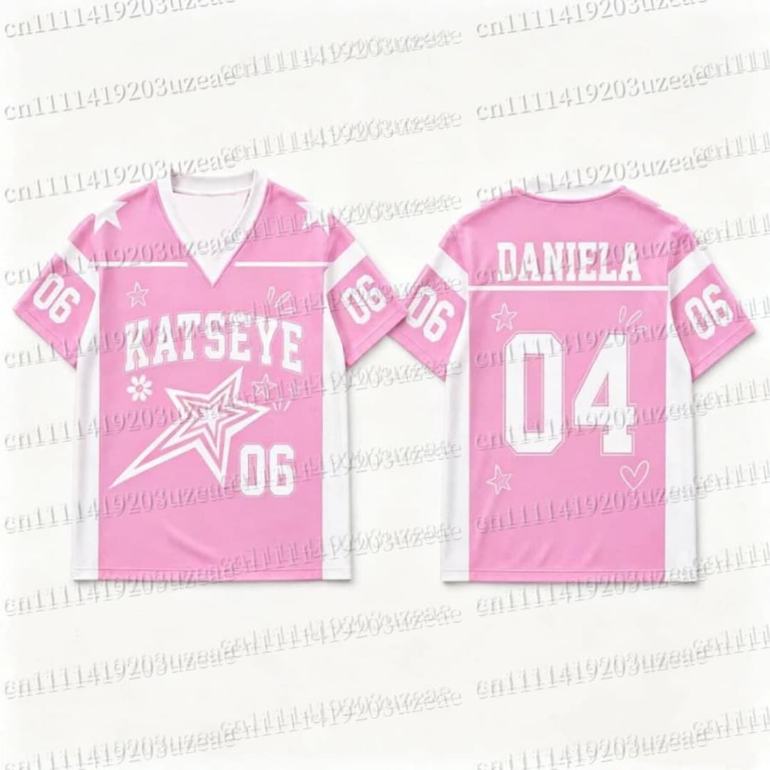 KATSEYE Roze Ster Grafische T- - Men'S Fashion Pink Shirt recensie en prijs