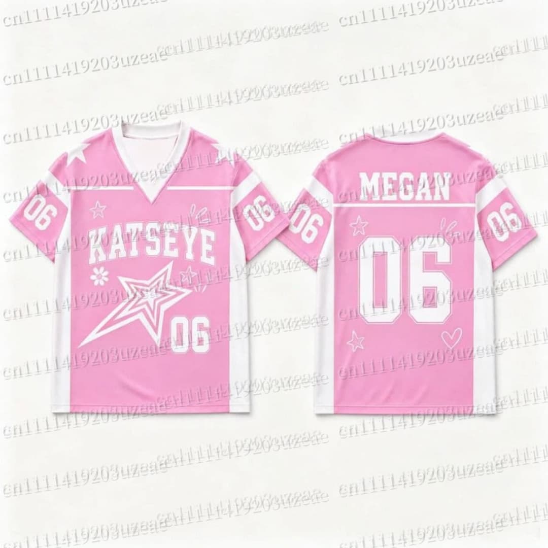 KATSEYE Roze Ster Grafische T- - Men'S Fashion Pink Shirt recensie en prijs