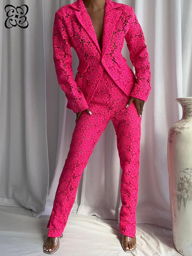 Heet roze kant tweedelig set v - Slim Fit Blazer Men recensie en prijs
