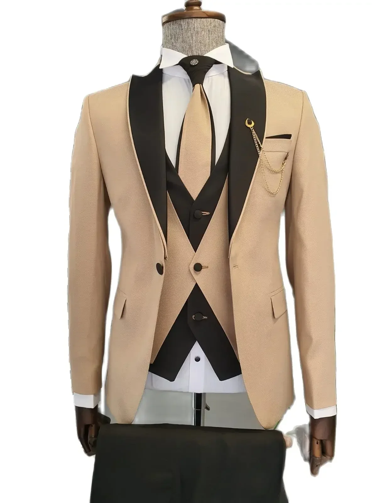 Champagnekleurig jasje, zwarte - Slim Fit Blazer Men recensie en prijs