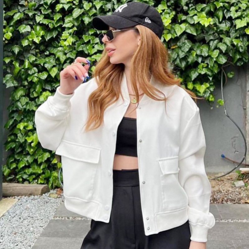 HXAO Dames Bomberjack Crop Zwa - Varsity Jacket Letterman recensie en prijs