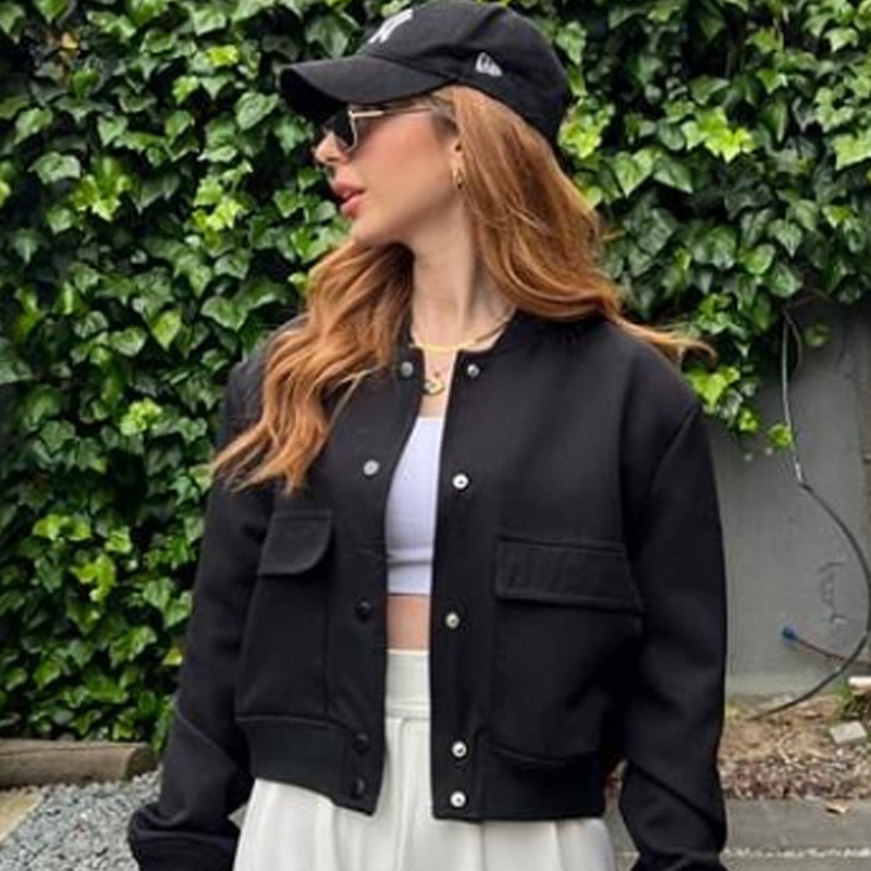 HXAO Dames Bomberjack Crop Zwa - Varsity Jacket Letterman recensie en prijs