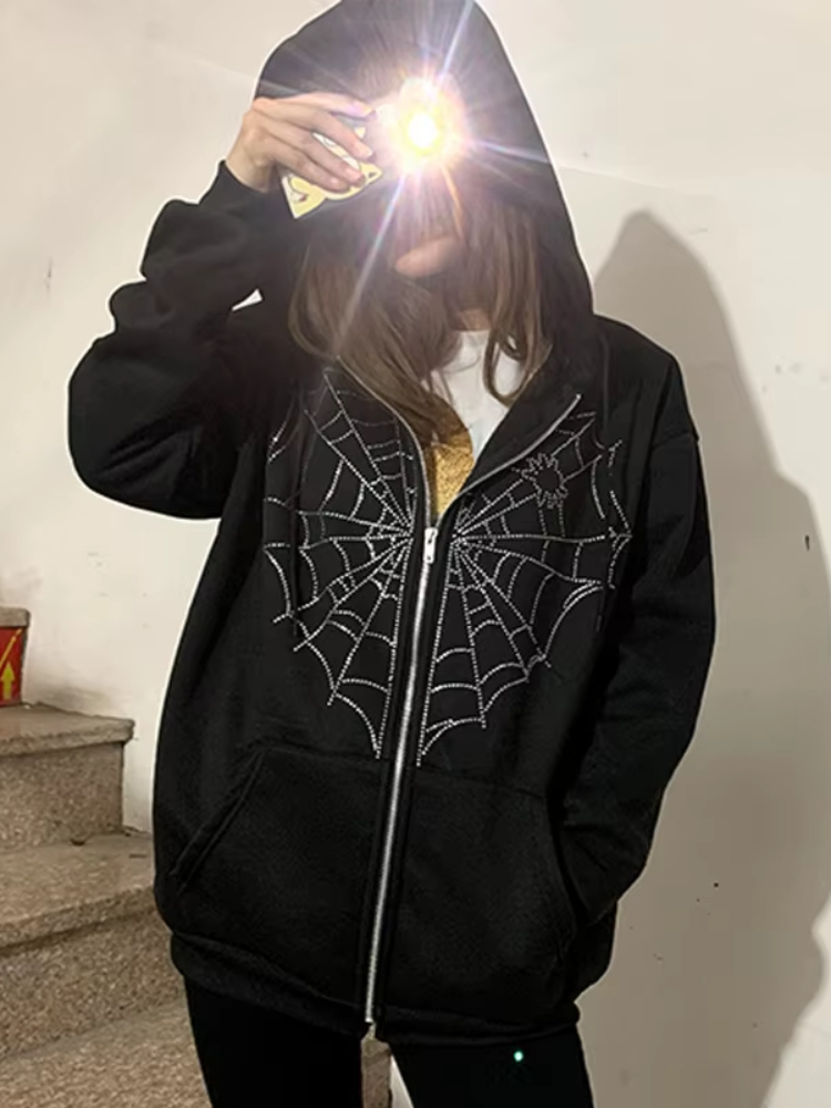 Punk Y2K Oversized Zip-Up Hood - Mens Fashion Zip Up Hoodies recensie en prijs
