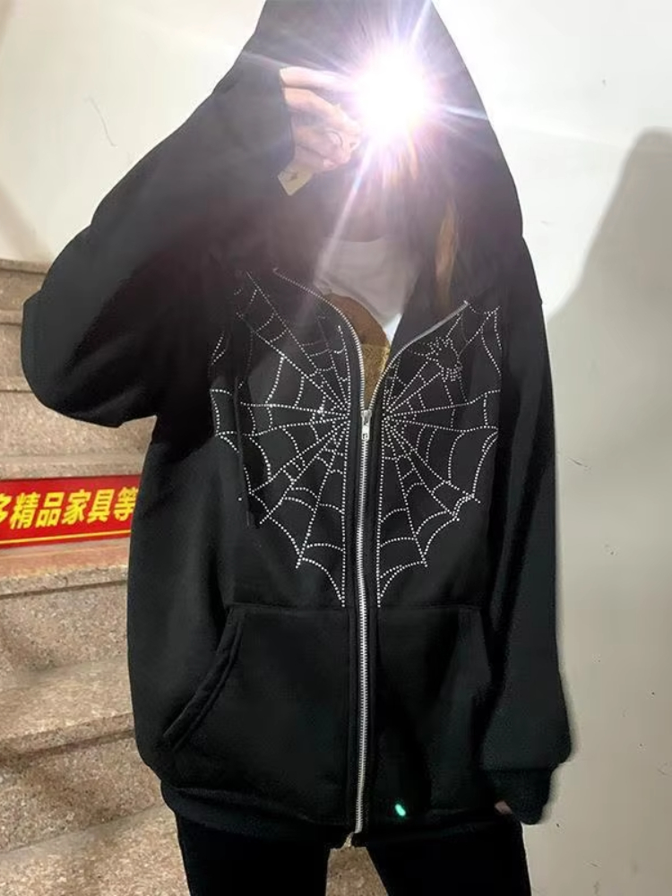 Punk Y2K Oversized Zip-Up Hood - Mens Fashion Zip Up Hoodies recensie en prijs