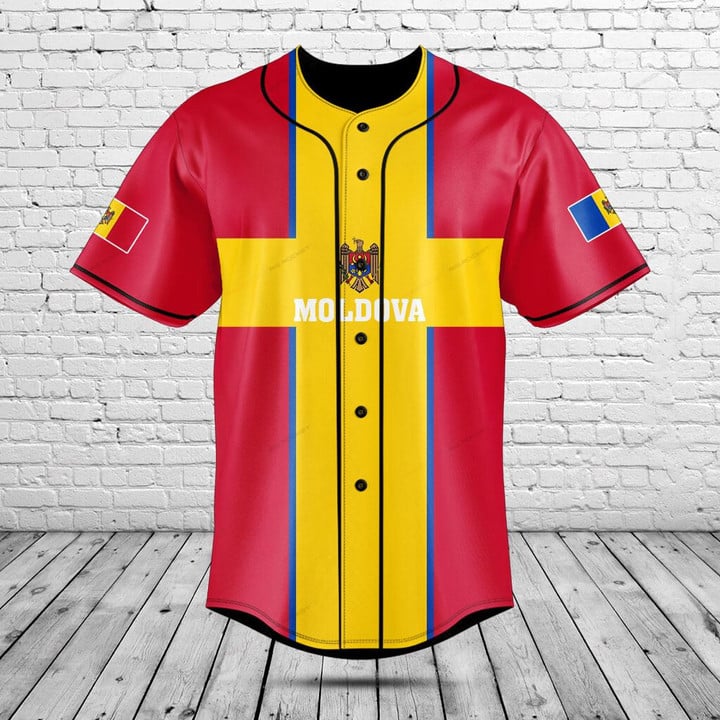 Aangepaste naam Moldavië vlag  - Mens Fashion Baseball Jersey recensie en prijs