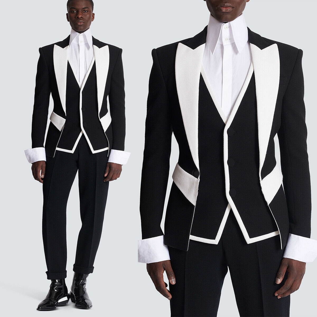 Aangepaste zwart-wit bijpassen - Slim Fit Blazer Men recensie en prijs