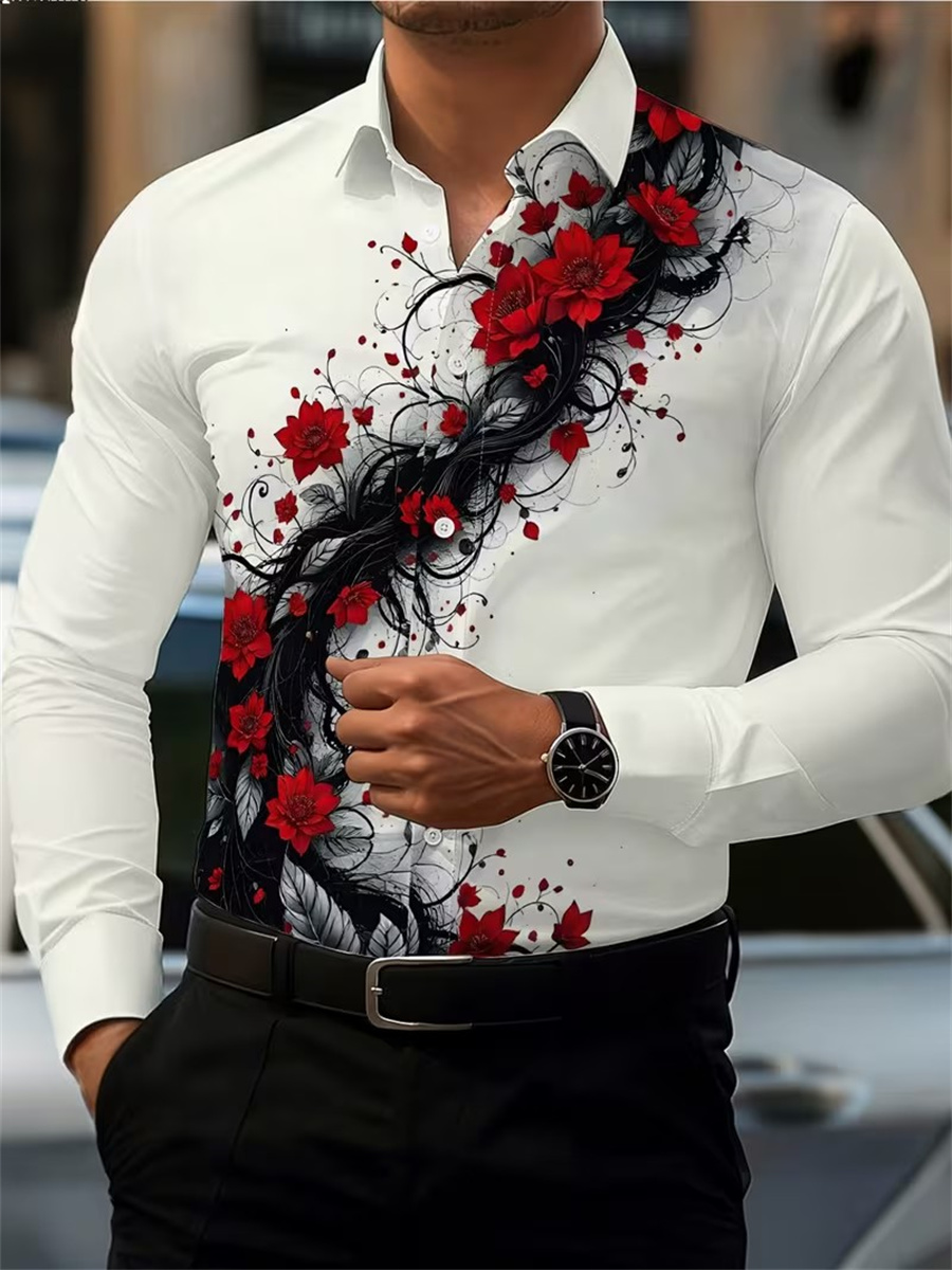 Herenshirt met rode rozenprint - Mens Fashion Trend recensie en prijs