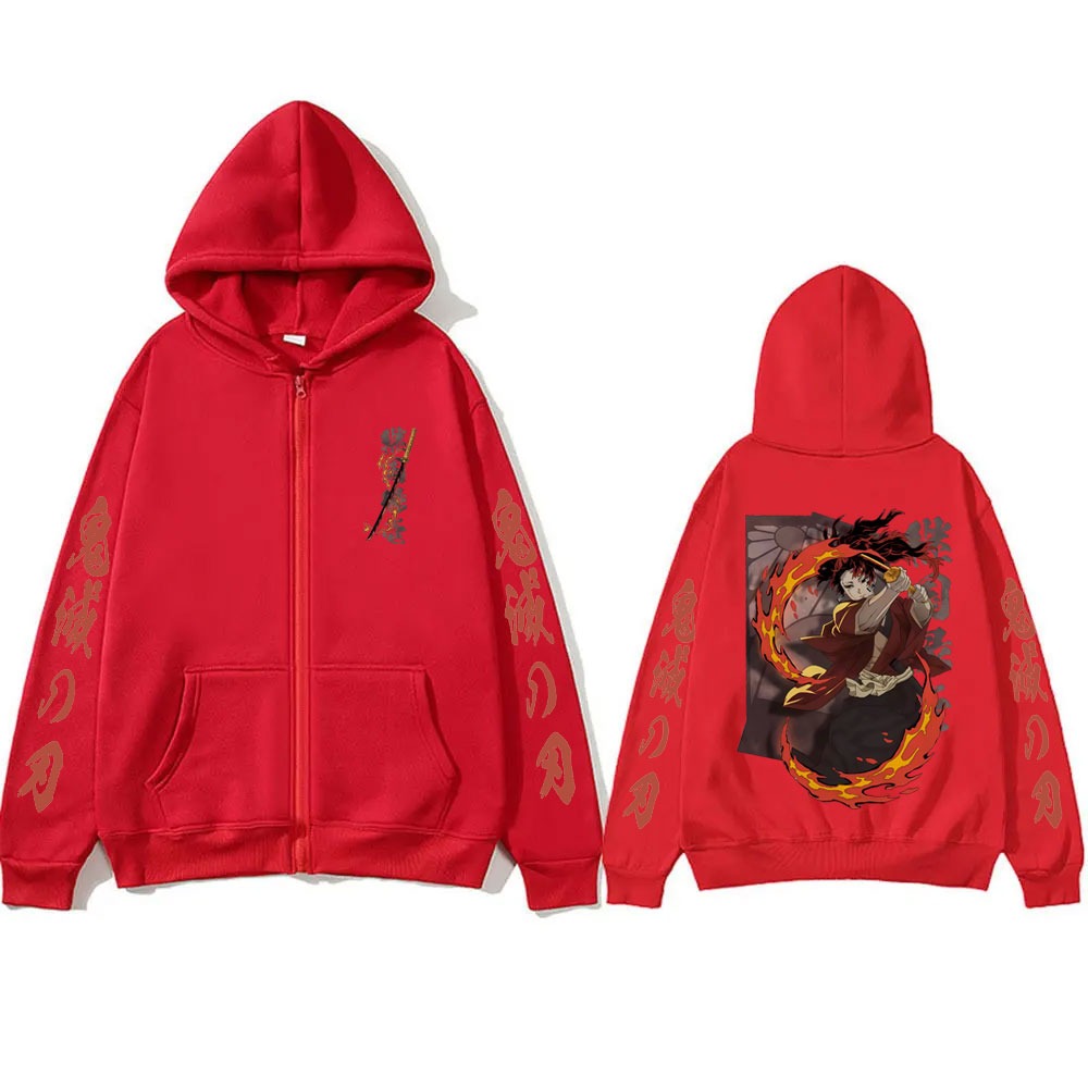 Nieuwe Demon Slayer Tsugikuni  - Mens Fashion Zip Up Hoodies recensie en prijs