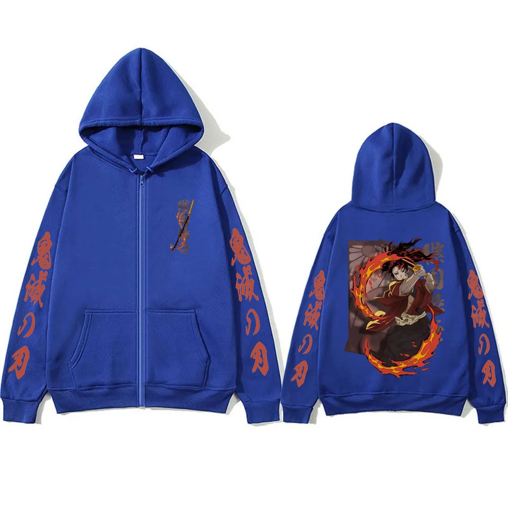 Nieuwe Demon Slayer Tsugikuni  - Mens Fashion Zip Up Hoodies recensie en prijs