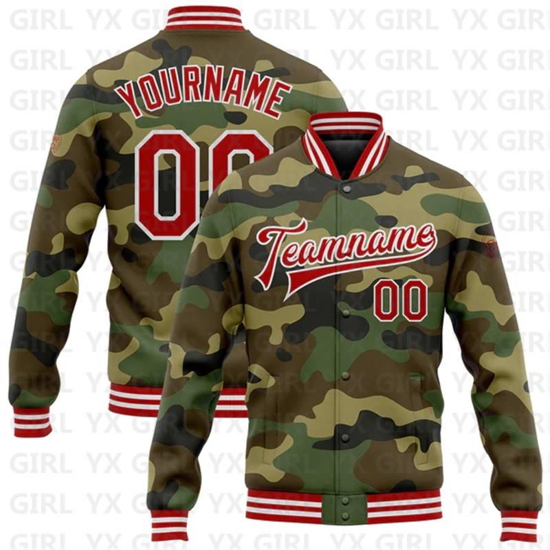 Op maat gemaakte camouflage pa - Varsity Jacket Letterman recensie en prijs