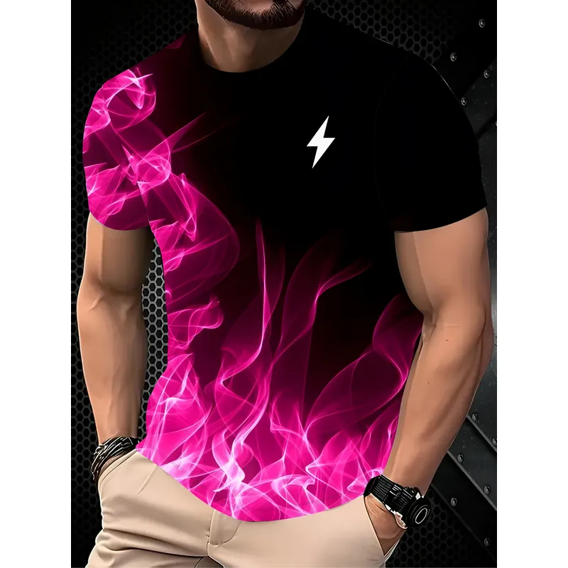 Herenshirt met bliksemprint, r - Men'S Fashion Pink Shirt recensie en prijs