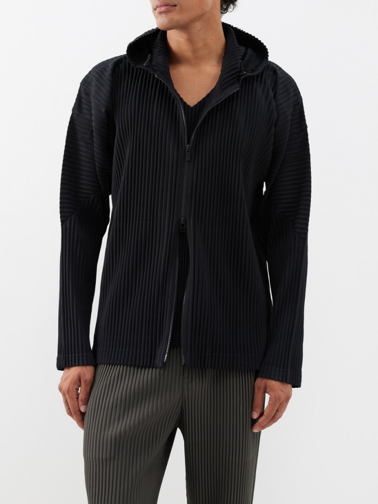Miyake geplooide heren hoodie  - Mens Fashion Zip Up Hoodies recensie en prijs