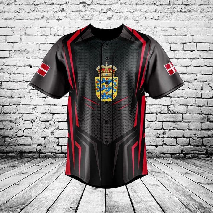 Aangepaste naam Denemarken vla - Mens Fashion Baseball Jersey recensie en prijs